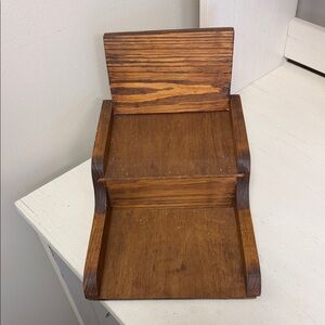 Wooden Tiered Display Stand in Warm Brown